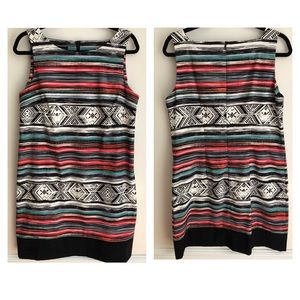 Flattering Sleeveless Print Sheath Dress